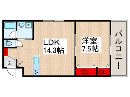 MIMI CLOCHETTE(1LDK/2階)の間取り写真