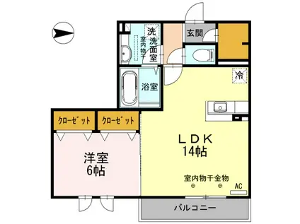 DH・ブリジャール(1LDK/3階)の間取り写真