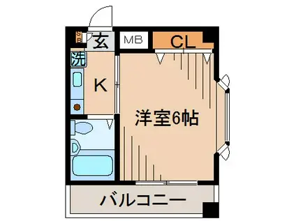 ノーブル白楽(1K/4階)の間取り写真