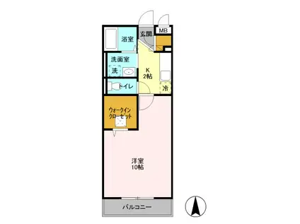 エスペランサ(1K/1階)の間取り写真