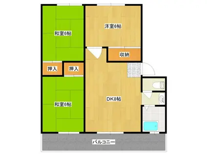 大産名島ビルA(3DK/3階)の間取り写真