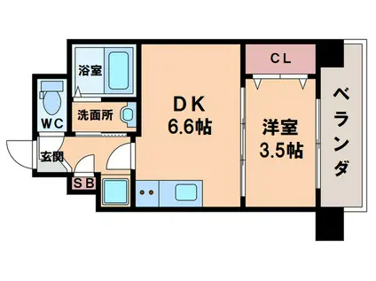 クレストタップ天王寺イースト(1DK/5階)の間取り写真