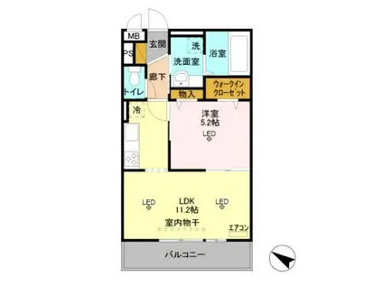 入間サザンヒルズ(1LDK/1階)の間取り写真