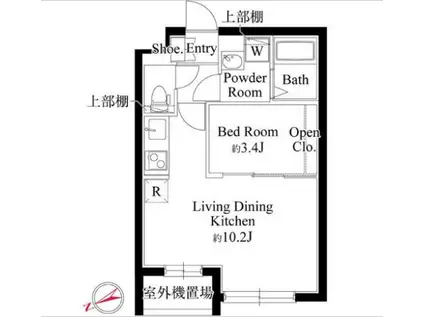 CASA PIAZZA中野松ヶ丘(1LDK/4階)の間取り写真