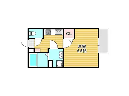 ヴェルドミール栄根(1K/2階)の間取り写真