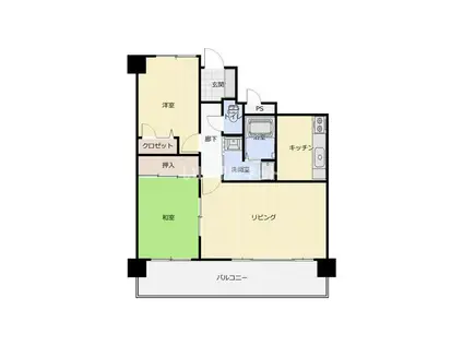 アルファシティ屋島四番館(2LDK/3階)の間取り写真