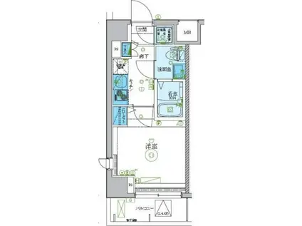 LEXE梶ヶ谷(1K/2階)の間取り写真