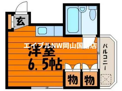 WINS津島(ワンルーム/2階)の間取り写真