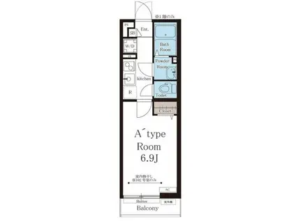 リブリ・所沢上安松(1K/1階)の間取り写真