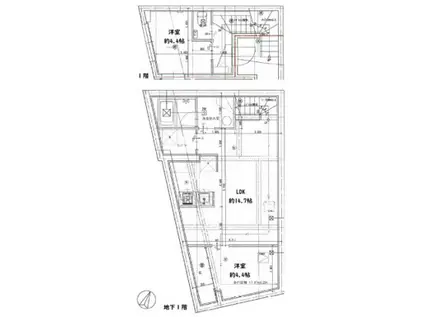 RSC目黒(2LDK/B1階)の間取り写真