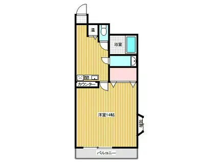 VERONA I(1K/4階)の間取り写真