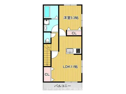 カサ・ミラ(1LDK/2階)の間取り写真