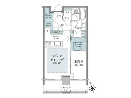 GLOBAL FRONT TOWER(1LDK/3階)の間取り写真