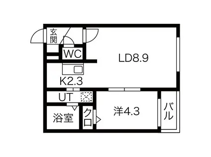 ヴァンベール(1LDK/4階)の間取り写真