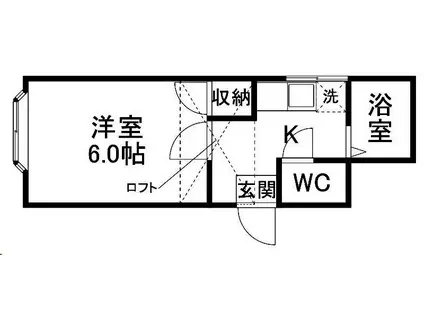 モアクレスト河原町(1K/1階)の間取り写真