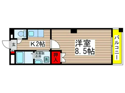 青葉パークプラザビル(1K/3階)の間取り写真