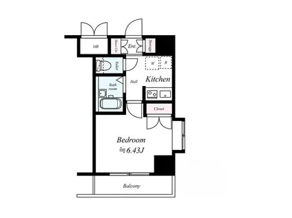 エクセリア池袋ウエスト(1K/3階)の間取り写真