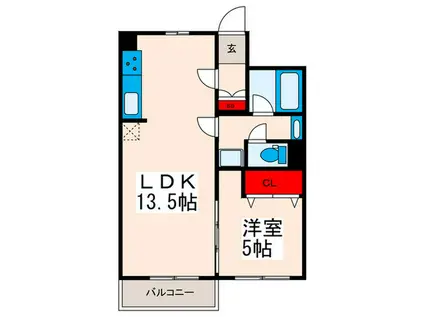 早川住建田端マンション(1LDK/4階)の間取り写真