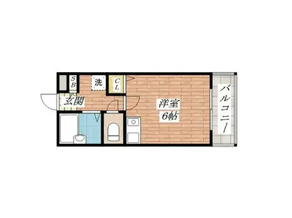 フェリシモ96(ワンルーム/4階)の間取り写真