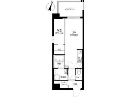 BLANCCIEL西新II(1LDK/8階)の間取り写真
