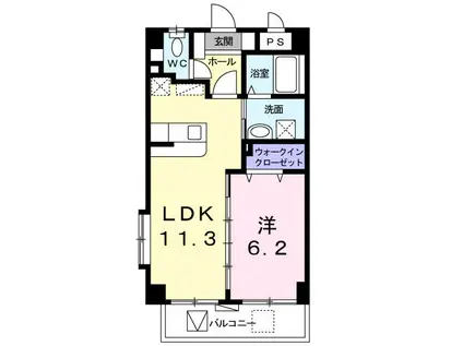 沖縄県糸満市 4階建 築9年(1LDK/3階)の間取り写真