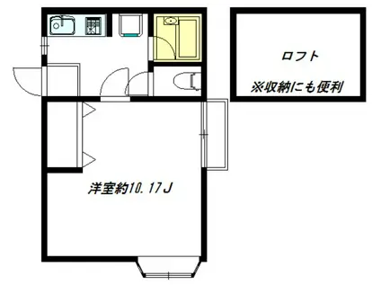 徳成ハイム(1SK/2階)の間取り写真