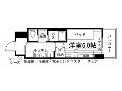 学生会館 UNI EMEAL 金沢工大前2(1K/1階)の間取り写真