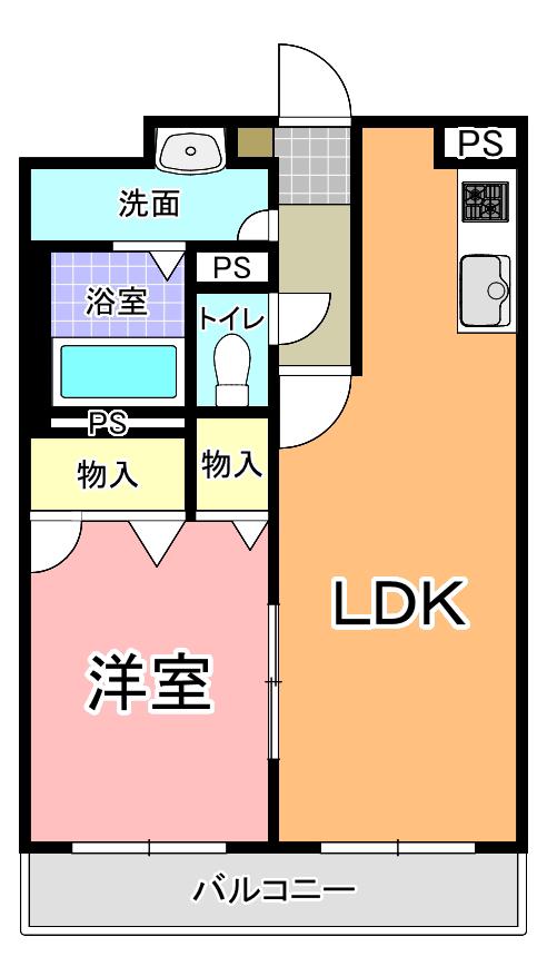 SHA MAISON N 7番館(1LDK/2階)の間取り写真