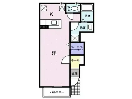 グリーンヒルほたるA(1K/1階)の間取り写真