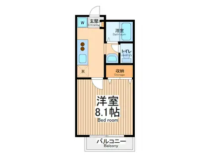 モンテベルデ(1K/2階)の間取り写真