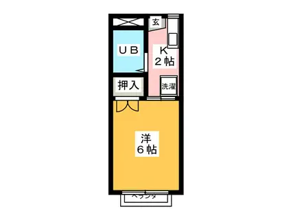 ハイツ小川(1K/1階)の間取り写真