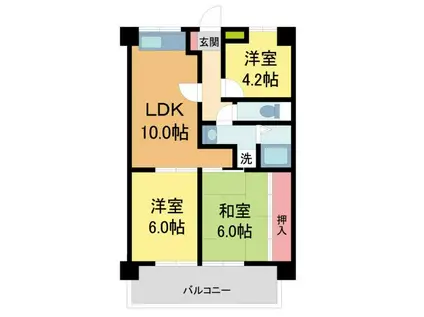 コンドミニアム丸の内(3LDK/6階)の間取り写真