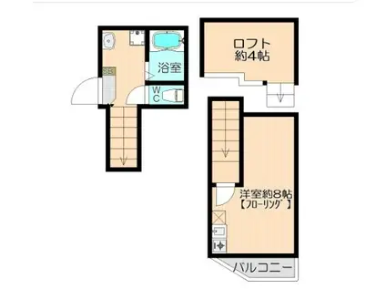 プラムガーデン竹下(ワンルーム/2階)の間取り写真