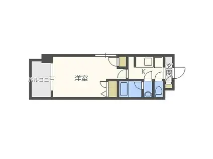 レジデンシャルヒルズ博多駅前弐(1K/10階)の間取り写真