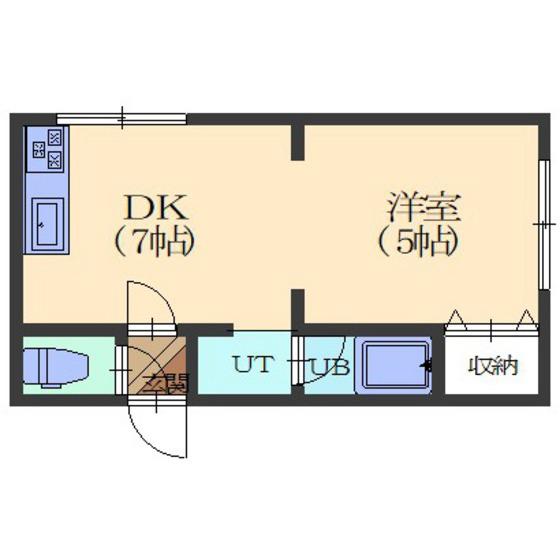 ビラミカエルⅢ(1DK/2階)の間取り写真