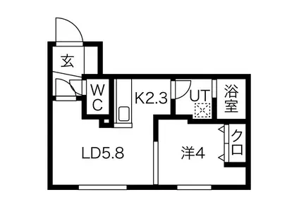 MOA 317(1LDK/2階)の間取り写真