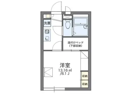 HINOII(1K/1階)の間取り写真