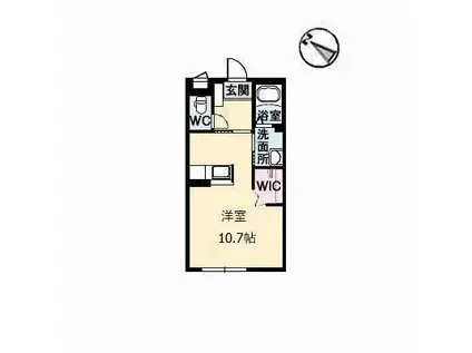 グランドメゾン西宮浦(ワンルーム/1階)の間取り写真