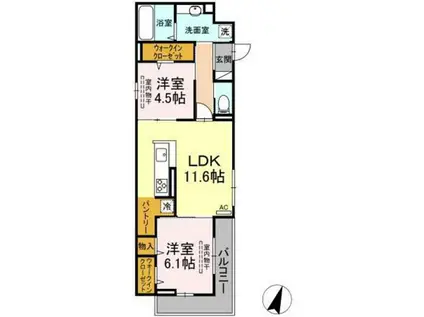 エントピア東雲(2LDK/3階)の間取り写真