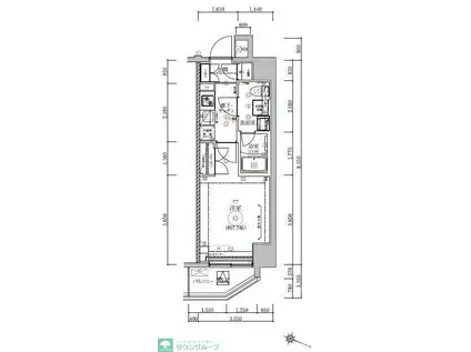ベルシード板橋本町プレミアII(1K/4階)の間取り写真