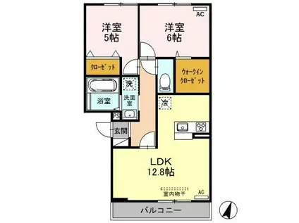 セジュール近江 II(2LDK/2階)の間取り写真