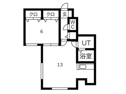 サンテラス星置VII(1LDK/2階)の間取り写真