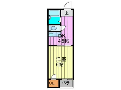 MIYAX千林(1DK/4階)の間取り写真