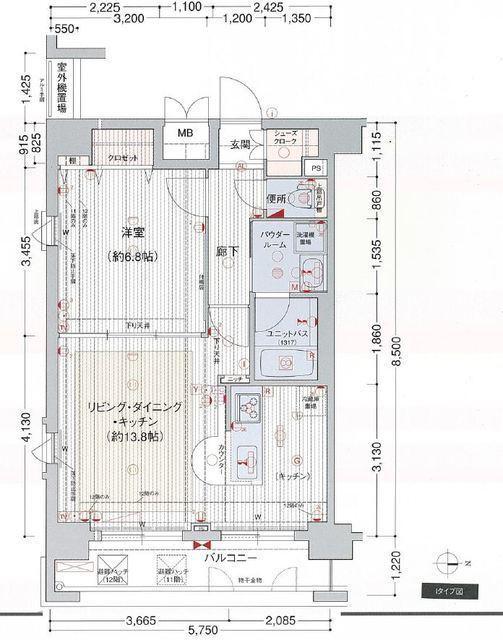 プレサンス本町リアルシティ(1LDK/12階)の間取り写真