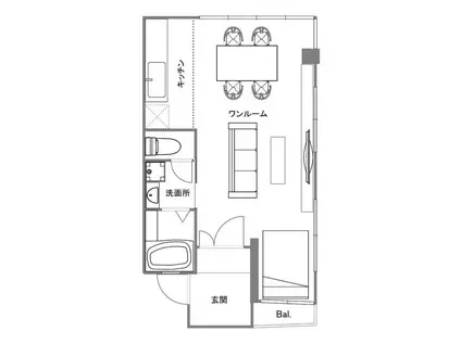 伊村ビル(ワンルーム/2階)の間取り写真