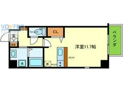 ONLYONE伊丹千僧(ワンルーム/4階)の間取り写真