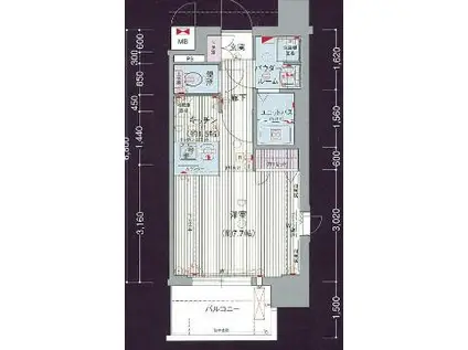 プレサンス 名古屋STATIONアライブ(ワンルーム/10階)の間取り写真