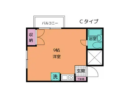 ベルジュ壱番館(ワンルーム/3階)の間取り写真