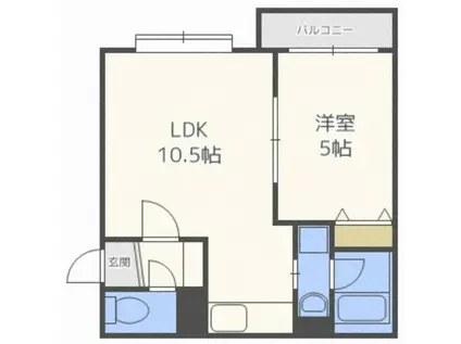 パーク9(1LDK/4階)の間取り写真