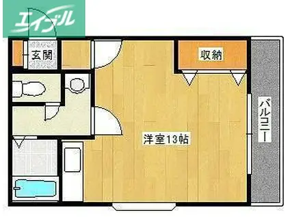 りんごの木II(ワンルーム/2階)の間取り写真